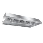 Hotă de tavan - fără motor - pregătită pentru ventilator extern - 3600 mm - cu filtre labirint (HoReCa) și iluminare