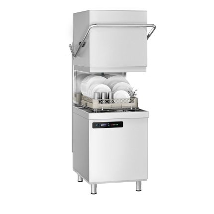 Mașină de spălat cu transport continuu cu pereți dubli – digitală – 7,1 kW – cu decalcifiator inclus – cu pompă pentru detergent și agent de lustruire