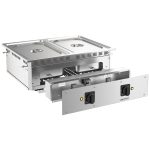 Bain-Marie electric incorporabil– 3 kW – 2x GN 1/1 -cu robinet de scurgere