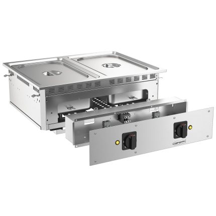 Bain-Marie electric incorporabil– 3 kW – 2x GN 1/1 -cu robinet de scurgere
