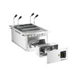Fierbător electric de paste pentru montare încorporată – 13 litri – 7,5 kW – cu robinet de scurgere – include 3 coșuri