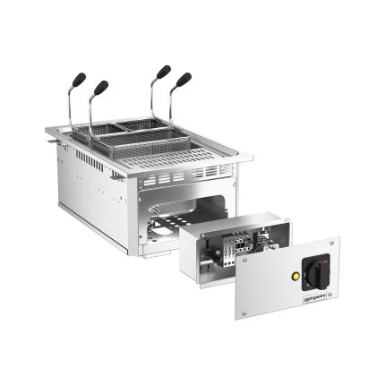 Fierbător electric de paste pentru montare încorporată – 13 litri – 7,5 kW – cu robinet de scurgere – include 3 coșuri
