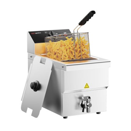 Friteuză electrică - de banc - 8 litri - 3,25 kW - control mecanic - cu robinet de scurgere