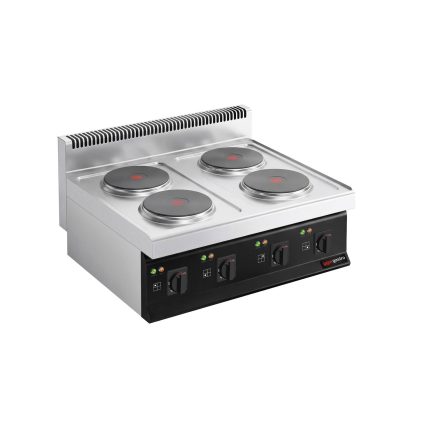 Mașină de gătit / aragaz electrică profesională - seria 700 - 800x700x(H)430 mm - aparat de banc/pentru masă - 20 kW - 4 plite rotunde