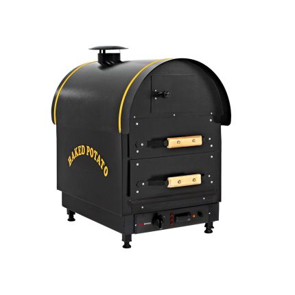 Electric Cuptor pentru cartofi copți - digital - 3 kW - 380 V - 500x700x750 mm - oțel inoxidabil - cu 2 sertare