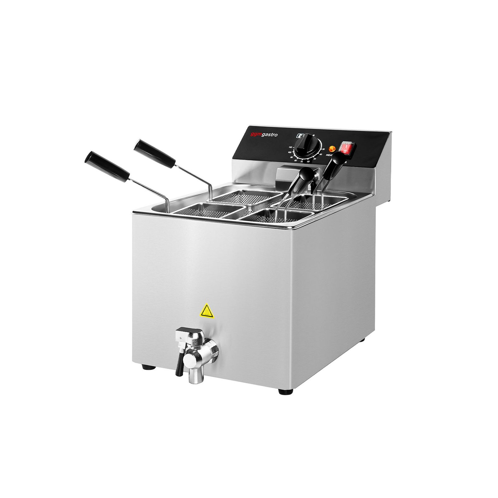 ENH8_1.jpg Electric Fierbător de paste profesional - de banc - 8 litri - 3,25 kW - cu robinet de scurgere - incl. 4 coșuri - imagine 1