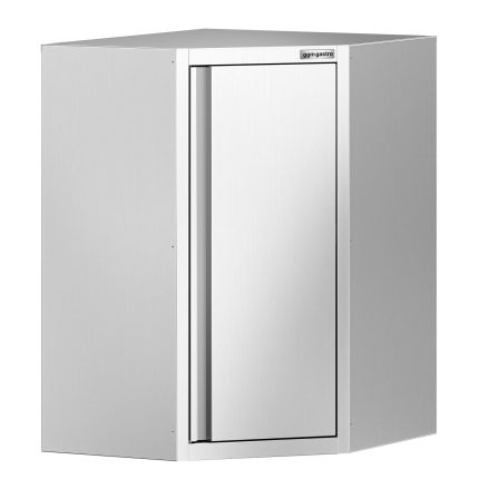 Dulap de perete din oțel inoxidabil de colț - 700x700 mm - cu ușă batantă - 1.000 mm înălțime
