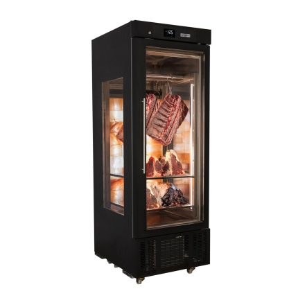 Frigider maturare carne / Dry Aging - 700 mm - cu 1 ușă din sticlă - Negru
