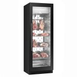Dulap pentru maturarea cărnii prin uscare - 595 mm - 352 litri - 1 ușă din sticlă fără ramă - Negru
