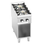 Mașină de gătit / Aragaz profesional pe gaz - seria 900 - 400x900x(H)930 mm - 16 kW - 2 arzătoare