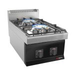 Mașină de gătit / Aragaz profesional pe gaz - seria 700 - 400x700x(H)430 mm - 10 kW - 2 arzătoare