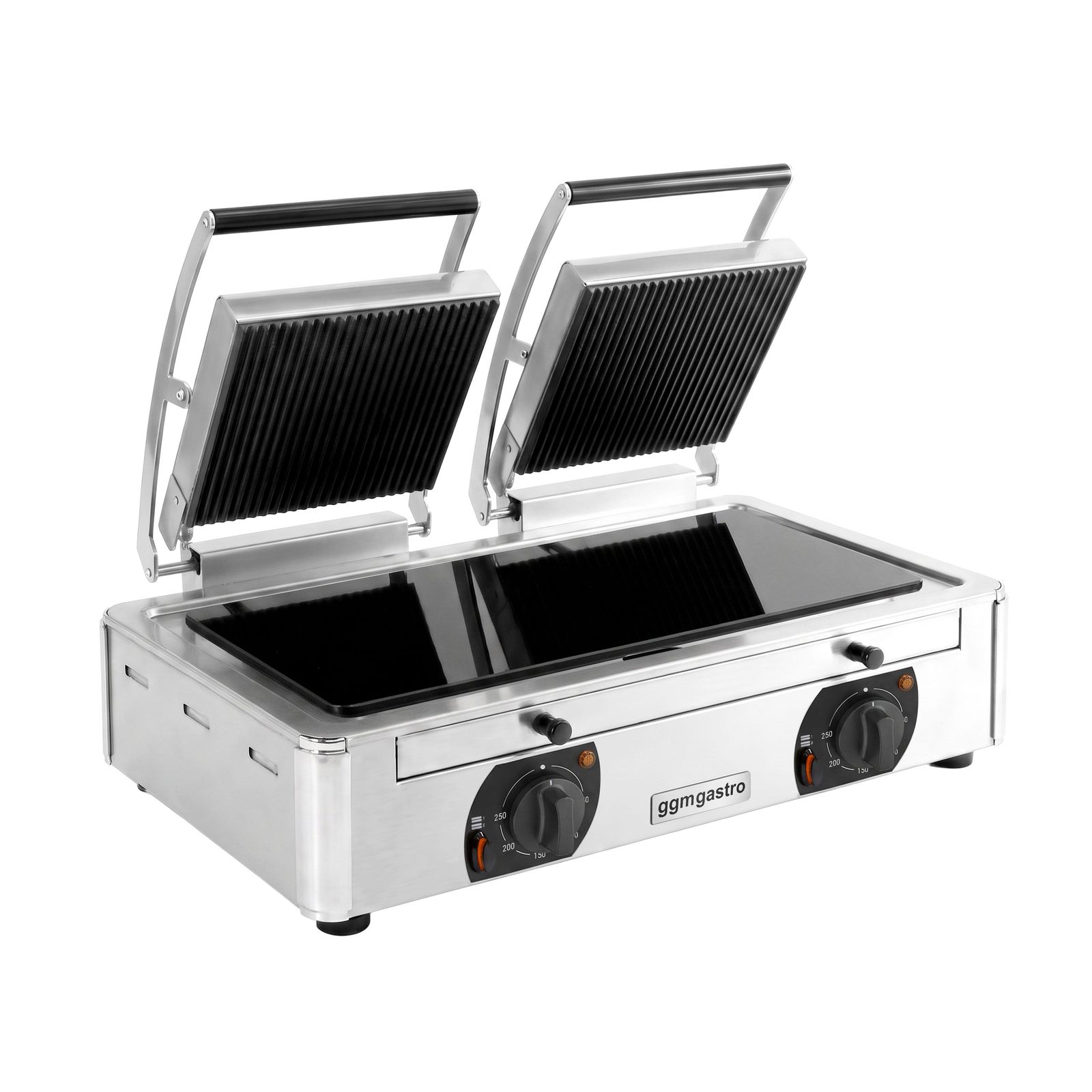 GKKF642_1.jpg Grătar cu contact din vitroceramică – 3,4 kW – partea inferioară netedă și cea superioară striată – 2 suprafețe de gătit: 220x220 mm - imagine 1
