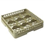 Coș pentru spălarea paharelor 1/1 – 500 x 500 mm – 9 compartimente – bej – compatibil cu ARU9N