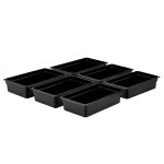 (6 bucăți) Recipient din policarbonat GN 1/1 – Negru – Înălțime: 150 mm