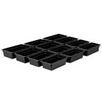 (12 bucăți) Recipient din policarbonat GN 1/3 – Negru – Înălțime: 100 mm