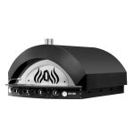 Cuptor cu gaz pentru pizza – 9 x 25 cm – cu acționare manuală – negru