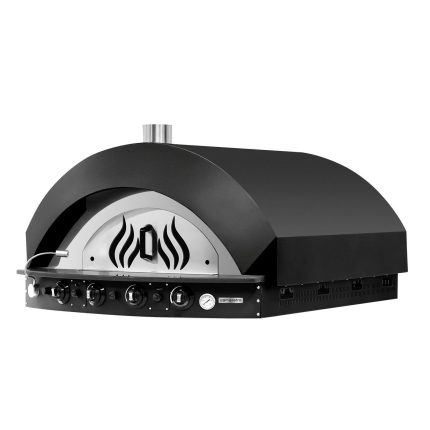 Cuptor cu gaz pentru pizza – 9 x 25 cm – cu acționare manuală – negru