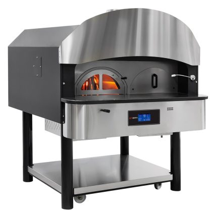 Cuptor pizza pe gaz - 1650x1705x1970 mm - 6 x Ø 30 cm - până la 400 °C - Touchscreen - 75 pizza/h - incl. rezervor pentru lemn