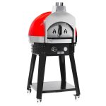 Cuptor pizza pe gaz - 850x920x1450 mm - până la 400 °C - Control manual - roșu - incl. Cadru inferior