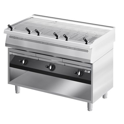 Grătar pe gaz cu apă (cu vapori de apă) - 33 kW - grilaj din fontă - 3 grătare - linia 700 - inox