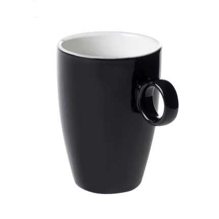 (6 buc) Bart Colour Cafe - Ceașcă pentru cafea și ceai - 230 ml - Negru - stivuibilă