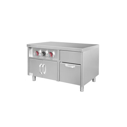 Dulap inferior pentru dozator de băuturi cu suporturi pentru pahare și compartiment pentru cuburi de gheață - 1200 mm
