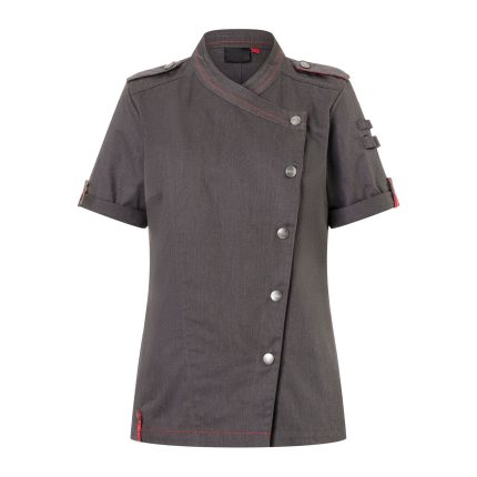 Jachetă de bucătar de damă cu mâneci scurte stil denim ROCK CHEF®-Stage2