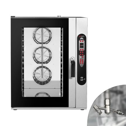 Cuptor convecție abur - Digital - Afișaj LCD de 2,4″ - 10x GN 2/1 sau 20x GN 1/1 - incl. Sistem de spălare