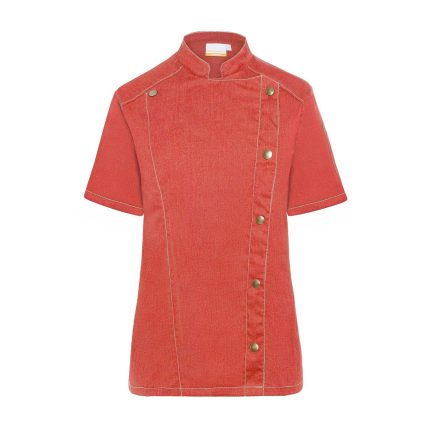 KARLOWSKY | Mânecă scurtă Doamnelor Gătit jacheta de gătit Jeans Style - Vintage Red - Mărimea: 54