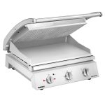 ROBAND | Contact grill / Grătar pentru hamburgeri - 3,1 kW - partea superioară striată și partea inferioară netedă - Suprafață de gătit: 500 x 275 mm