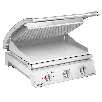 ROBAND | Contact grill / Grătar pentru hamburgeri - 3,1 kW - partea superioară striată și partea inferioară netedă - Suprafață de gătit: 500 x 275 mm