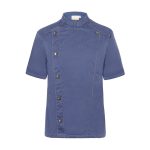 KARLOWSKY | Jachetă de bucătar cu mânecă scurtă stil blugi - Vintage Blue - Mărimea: 70