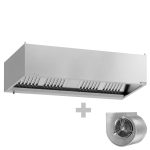 Hotă tip cutie cu motor - 2000 mm - cu regulator de turație, filtre labirint & iluminare LED
