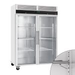 Dulap frigorific profesional din inox inoxidabil ECO - 1480 mm - 1200 l - -2/+8 °C - cu 2 uși din sticlă - din oțel inoxidabil; ECO