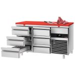 Masă frigorifică PREMIUM - 1400x700 mm - 281 L - cu 6 sertare - blat lucru