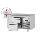 Masă frigorifică Premium PLUS – 1468 x 600 mm – cu 1 ușă – 2 sertare – cu rebord
