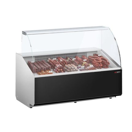 Vitrină frigorifică orizontală - 1568x979 mm - 324 L - panou frontal negru - geam frontal drept - spate cu 2 uși