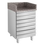 Tejghea casă de marcat din oțel inoxidabil & 7 sertare - 500x700 mm