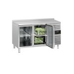 Masă frigorifică ECO - 1360x700 mm - 282 L - cu 2 uși din sticlă - bordură