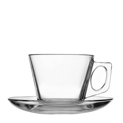 (24 bucăți) Cești de cafea/ceai și farfurioare - AQUA - 195 ml
