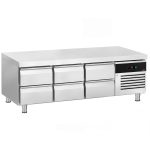 Bază frigorifică pentru gătit profesională – 2000 mm – 234 litri – 6 sertare pentru GN 1/2 + GN 1/3