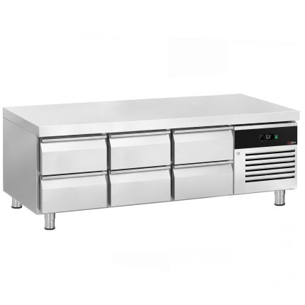 Bază frigorifică pentru gătit profesională – 2000 mm – 234 litri – 6 sertare pentru GN 1/2 + GN 1/3