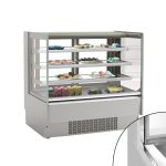 Vitrină pentru prăjituri - 274 litri - 978 mm - 2 uși din sticlă - geam drept - cu 3 rafturi - iluminare LED
