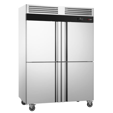 Frigider de depozitare din oțel inoxidabil ECO – GN 1/1 – 1700 litri – cu 4 uși jumătate