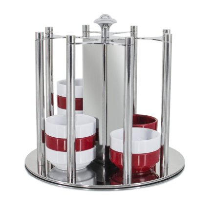 Etajeră pentru gem - oțel inoxidabil - rotund - Ø 180 mm - Înălțime: 170 mm - cu dispenser pentru boluri