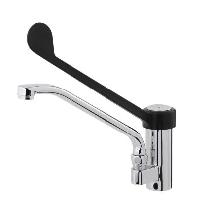 Baterie cu un singur orificiu [3000] - pentru apă rece și caldă - cu mixer monocomandă, pipă pivotantă & montaj pe blat