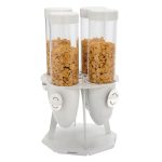 Distribuitor de cereale – cu patru compartimente – rotativ – Ø 120 mm – alb – distribuire prin rotire