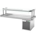 Vitrină frigorifică pentru ingrediente - 2110 mm - +2/+8 °C - 6x GN 1/1 - 700 W - cu geamuri de protecție