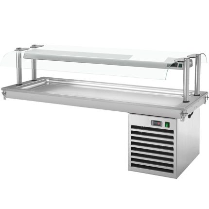 Vitrină frigorifică pentru ingrediente - 2110 mm - +2/+8 °C - 6x GN 1/1 - 700 W - cu geamuri de protecție