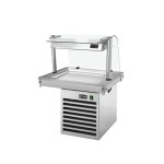 Vitrină frigorifică pentru ingrediente - 800 mm - +2/+8 °C - 2x GN 1/1 - 350 W - cu geam de protecție